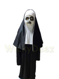 Rare Kids 2018 The Nun Full Costume Conjuring Valak Horror Mask & Veil Cosplay Halloween Outfit-Horror Theme-WickyDeez