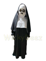 Rare Kids 2018 The Nun Full Costume Conjuring Valak Horror Mask & Veil Cosplay Halloween Outfit-Horror Theme-WickyDeez