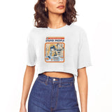 NEW Let's Find a Cure For Stupid People Women's Cropped Tee Shirt Top - WickyDeez