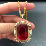 The Sandman Ruby Neckalce King of Dreams Morpheus | Cosplay Costume Red Stone Pendant Prop-WickyDeez | Ben-WickyDeez