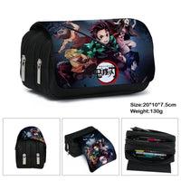 Anime Demon Slayer Pencil Case | Kimetsu No Yaiba Tanjirou Giyuu Cosplay Zipper Student Stationery Wallet School Season Gift-WickyDeez | Ben-WickyDeez