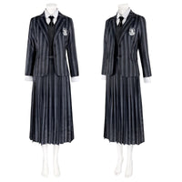 Inspired 2022 Wednesday Addams Cosplay Costume Nevermore Collage School Uniform Suit Coat Prop