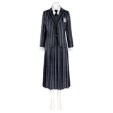 Inspired 2022 Wednesday Addams Cosplay Costume Nevermore Collage School Uniform Suit Coat Prop