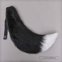 Anime Furry Fox Ear Headband with Tail | Lolita Costume Cosplay Cat Ears Hairpin Tail Prop