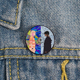 Wednesday Addams & Enid Sinclair Rainbow Nevermore Badge Pins