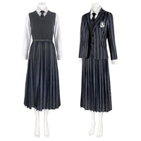 Inspired 2022 Wednesday Addams Cosplay Costume Nevermore Collage School Uniform Suit Coat Prop