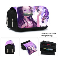 Anime Demon Slayer Pencil Case | Kimetsu No Yaiba Tanjirou Giyuu Cosplay Zipper Student Stationery Wallet School Season Gift-WickyDeez | Ben-WickyDeez