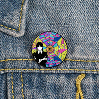 Wednesday Addams & Enid Sinclair Rainbow Nevermore Badge Pins