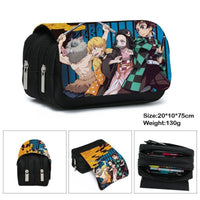 Anime Demon Slayer Pencil Case | Kimetsu No Yaiba Tanjirou Giyuu Cosplay Zipper Student Stationery Wallet School Season Gift-WickyDeez | Ben-WickyDeez