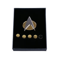 Star Trek TNG Cosplay Costume Gold Shirt Starfleet Operations Uniforms + Badge Set - WickyDeez