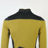 Star Trek TNG Cosplay Costume Gold Shirt Starfleet Operations Uniforms + Badge Set - WickyDeez