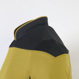 Star Trek TNG Cosplay Costume Gold Shirt Starfleet Operations Uniforms + Badge Set - WickyDeez