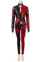 NEW Suicide 2 Harley Quinn Full Costume | Red & Black Jester Punk Cosplay Outfit Set Options - WickyDeez