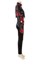 NEW Suicide 2 Harley Quinn Full Costume | Red & Black Jester Punk Cosplay Outfit Set Options - WickyDeez