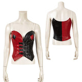 NEW Suicide 2 Harley Quinn Full Costume | Red & Black Jester Punk Cosplay Outfit Set Options - WickyDeez