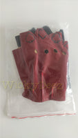 Inspired Suicide 2 Harley Quinn Gloves | Red And Black Cosplay Costume Half Fingered Glove - WickyDeez