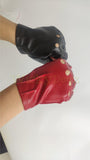 Inspired Suicide 2 Harley Quinn Gloves | Red And Black Cosplay Costume Half Fingered Glove - WickyDeez