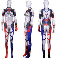 Suicide Squad Harley Quinn D.VA Skin Cosplay Costumes Lycra Spandex Bodysuit (Adult & Kids Sizes) - WickyDeez