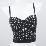 Women Corset Crop Tops | Streetwear Beading Diamond Push Up Bra Casual Tank Top