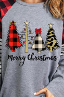 Long Sleeve MERRY CHRISTMAS Top | Graphic Round Neck T-Shirt