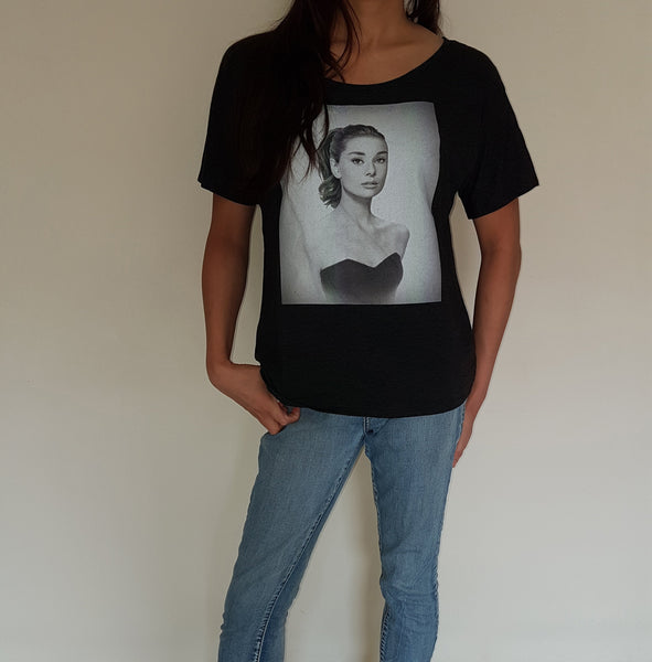 Audrey Hepburn Bella + Canvas - Women's Tee-Women's Tops-WickyDeez