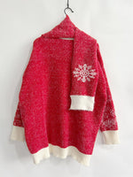 Casual Christmas Element Round Neck Sweater and Scarf Set