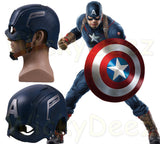 Captain America Helmet Avengers Age of Ultron Infinity War Steve Rogers Cosplay Helmet Mask-Marvel Comics Cosplay-WickyDeez