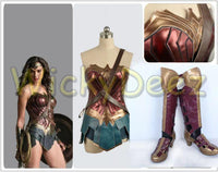 Custom Size Wonder Woman Justice League Complete Cosplay Costume + Boots & Lasso-DC Comics Cosplay-WickyDeez