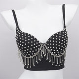 Women Corset Crop Tops | Streetwear Beading Diamond Push Up Bra Casual Tank Top