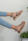 Espadrille Platform Sandals in Taupe | Adjustable Ankle Strap Platform Sole-WickyDeez | Trendsi-WickyDeez