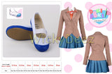 Doki Doki Literature Club Sayori Yuri Natsuki Monika Cosplay Costume Vest + Wig + Shoes-Anime Cosplay-WickyDeez