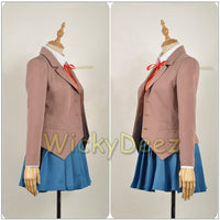 Doki Doki Literature Club Sayori Yuri Natsuki Monika Cosplay Costume Vest + Wig + Shoes-Anime Cosplay-WickyDeez