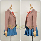 Doki Doki Literature Club Sayori Yuri Natsuki Monika Cosplay Costume Vest + Wig + Shoes-Anime Cosplay-WickyDeez