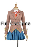 Doki Doki Literature Club Sayori Yuri Natsuki Monika Cosplay Costume Vest + Wig + Shoes-Anime Cosplay-WickyDeez