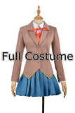 Doki Doki Literature Club Sayori Yuri Natsuki Monika Cosplay Costume Vest + Wig + Shoes-Anime Cosplay-WickyDeez