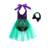 Kids Girls Mermaid Dress Costume | Children's Cosplay Costume Halloween Carnival Party Dresses - WickyDeez