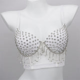 Women Corset Crop Tops | Streetwear Beading Diamond Push Up Bra Casual Tank Top