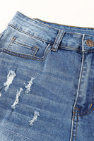 Distressed Street Jeans w/ US Flag Patchwork-WickyDeez | Trendsi-WickyDeez