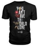 Justice League 2017 You Can't Save the World Alone T-Shirt Symbol Edition - Black Unisex Tee-DC Comics Cosplay-WickyDeez