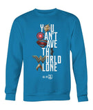 Justice League 2017 You Can't Save the World Alone Unisex Crew Neck Sweatshirt (Symbol Edition)-DC Comics Cosplay-WickyDeez