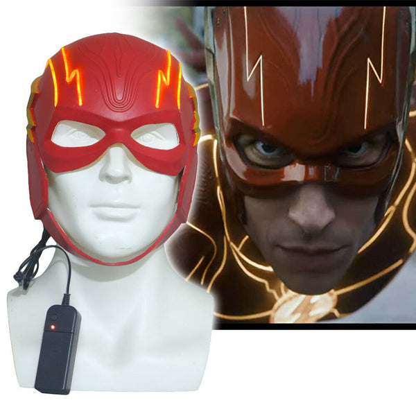 NEW LED Handmade Inspired The Flash Movie Mask Barry Allen Cosplay Costume Mask Prop