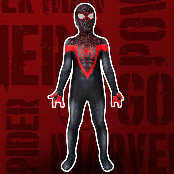 Kids PS5 Spiderman Miles Morales Jumpsuit Playstation 5 Cosplay Full Costume Set WickyDeez