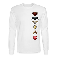 Justice League Movie Long Sleeve 100% Cotton Symbol Logo Shirt - Men's Long Sleeve T-Shirt - white