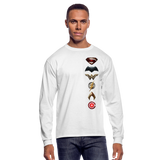 Justice League Movie Long Sleeve 100% Cotton Symbol Logo Shirt - Men's Long Sleeve T-Shirt - white