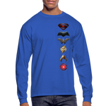 Justice League Movie Long Sleeve 100% Cotton Symbol Logo Shirt - Men's Long Sleeve T-Shirt - royal blue