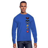 Justice League Movie Long Sleeve 100% Cotton Symbol Logo Shirt - Men's Long Sleeve T-Shirt - royal blue