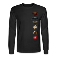 Justice League Movie Long Sleeve 100% Cotton Symbol Logo Shirt - Men's Long Sleeve T-Shirt - black