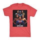 The Justice League Mens Next Level Triblend T-Shirt Group Edition-DC Comics Cosplay-WickyDeez