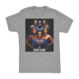 The Justice League Mens Next Level Triblend T-Shirt Group Edition-DC Comics Cosplay-WickyDeez