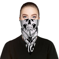 Skeleton Knight Skull Bandana Scarf Mask | 2x - 50x Disposable Five Layer Filter Pads Available - WickyDeez